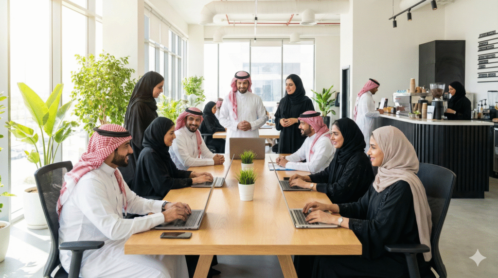 أهمية تحسين بيئة العمل ودورها في رفع الإنتاجية gemini generated image uxajn7uxajn7uxaj